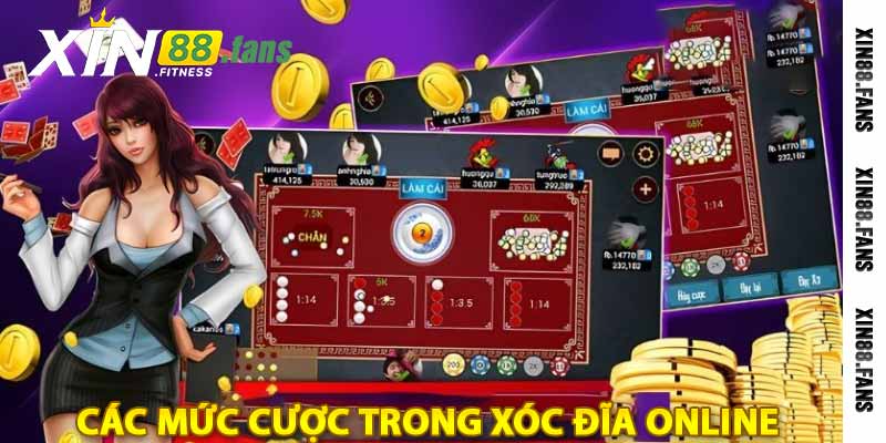 các mức cược trong xóc đĩa online