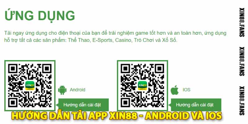 hướng dẫn tải app xin88 - android và ios